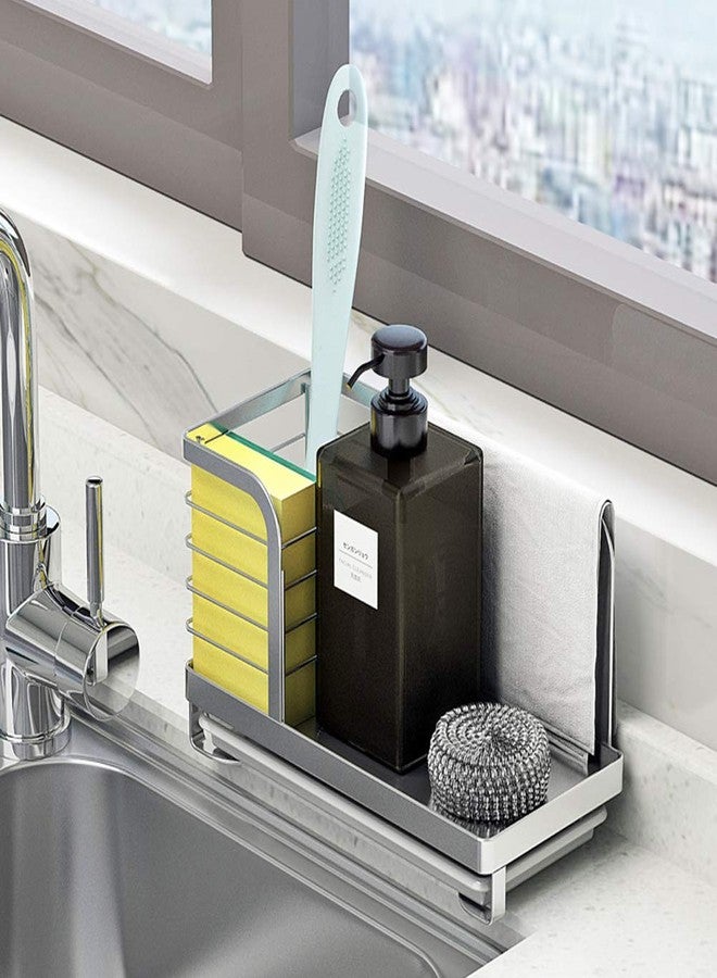 MINGFANITY Kitchen Countertop Dish Soap and Dishwashing Brush Holder, SUS 304 Stainless Steel Sponge Organizer, Basket for Cleaning and Scrub Tool, Kitchen Sink Brush Caddy Holder - Image 3