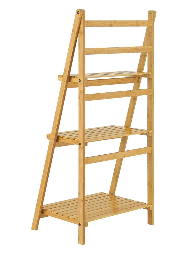 DubaiGallery BAMBOO BATHROOM SHELF LADDER WITH 3 SHELVES - Image 3