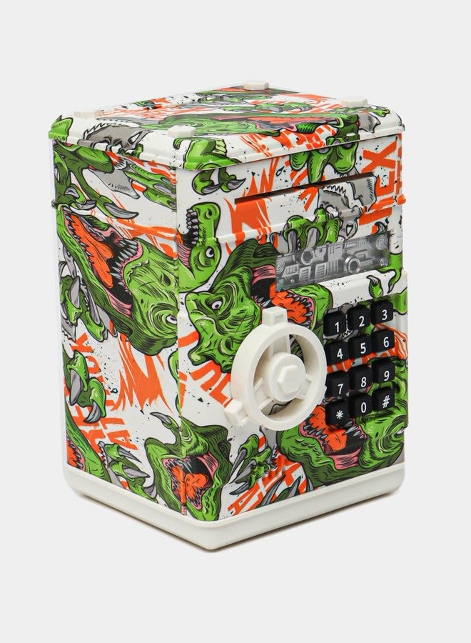 Mummy Please ATM Piggy Bank|Mini ATM|Coin Bank Money Saving Box with Password,【Grafitti Green】 Kids Safe Money Bank for Kids with Auto Grab Note Slot - Image 2