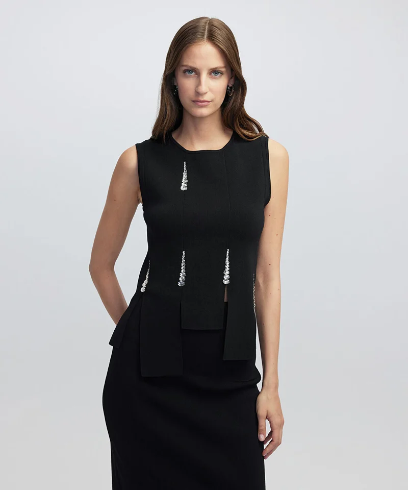 ابيكول Knit Top with Embellishments