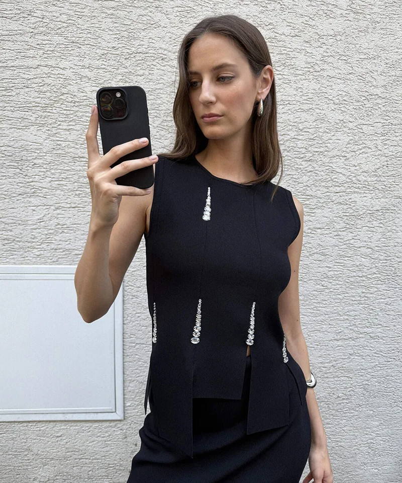 ابيكول Knit Top with Embellishments