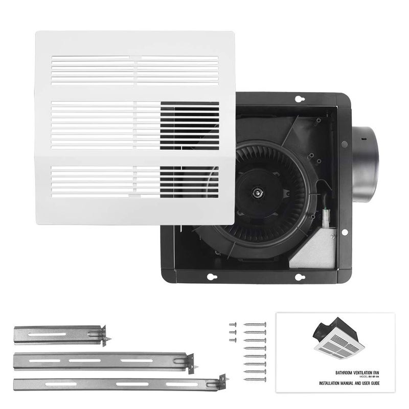 BV Bathroom Exhaust Fan 200CFM - 2.0 Sones, 6" Duct Collar, Rooms Up to 200 Sq. Ft.| Ventilation Fan, Stainless Steel - Ultra-Quiet & HVI 2100 - Image 2