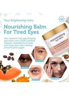 Era Organics USDA Organic Eye Moisturizer Cream - Rejuvenating and Nourishing Age Defying Balm - Natural Ingredients for Sensitive Skin with Jojoba Oil, Argan Oil for Puffiness, Fine Lines Plus More  - Image 3