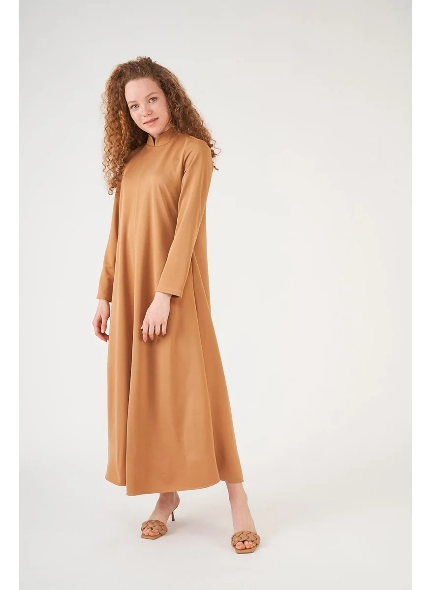 Mevra Front Stitched Dress Camel