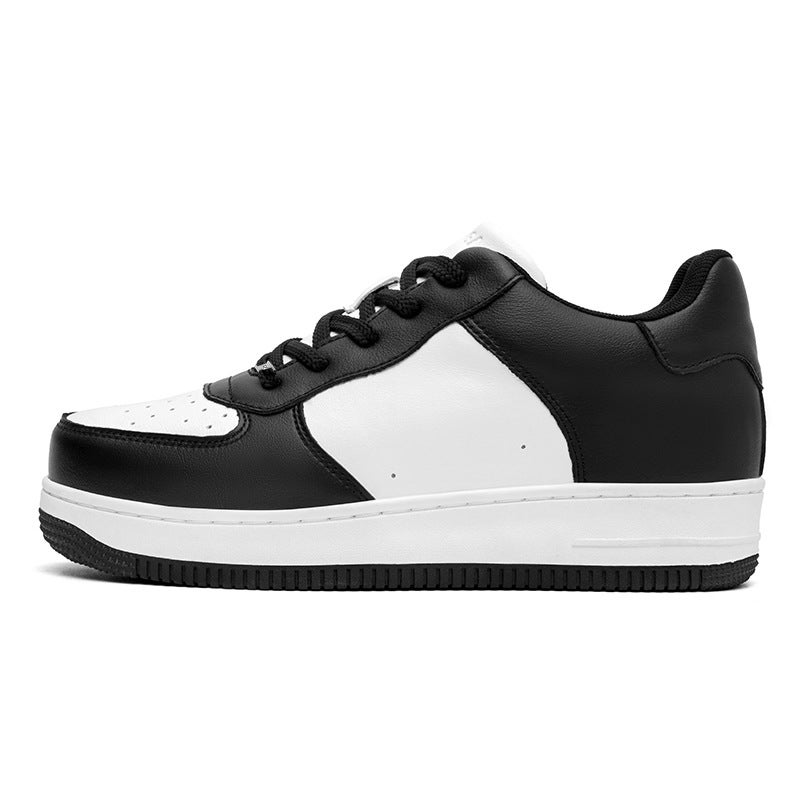 Li Xiao Gao Air Force One Invisible Inner Heightening Panda White Shoes Genuine Leather Small Thick-Soled Versatile Sneakers - Image 5