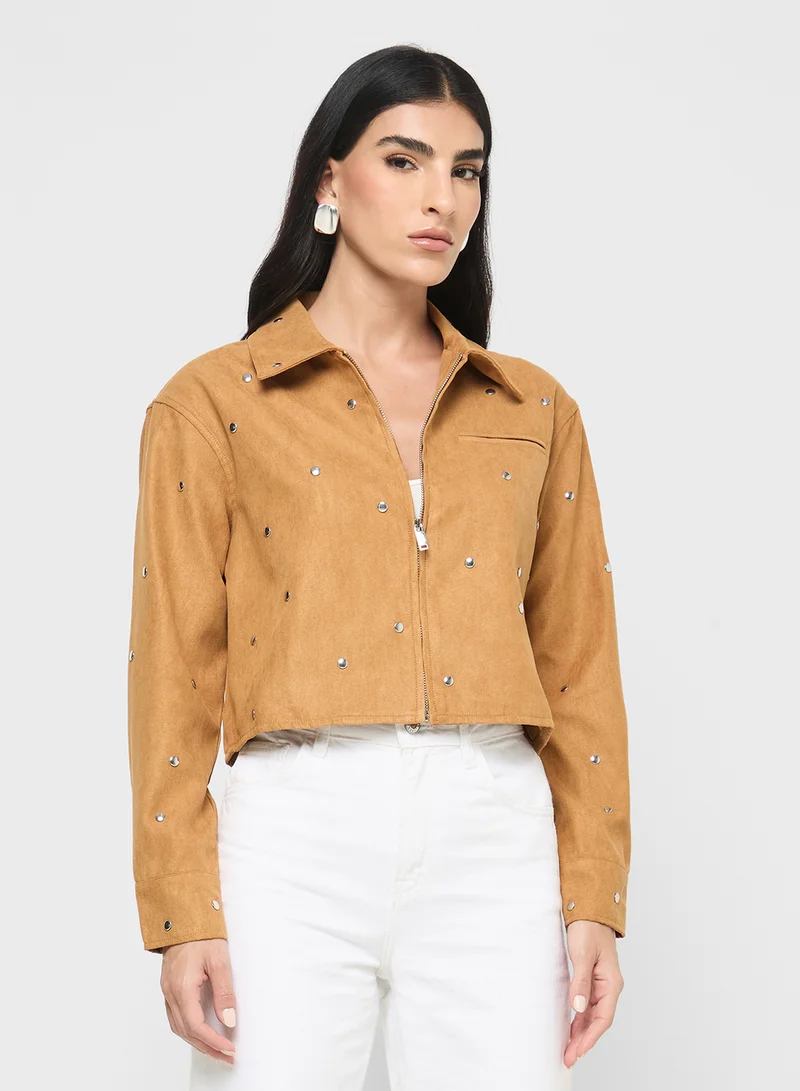 ايلا Emebllished Zipper Jacket