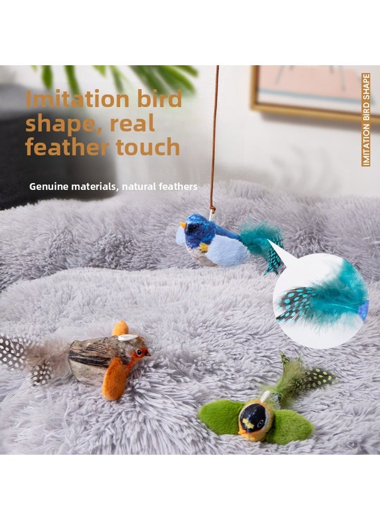 Interactive Cat Toy Sound Bird Call Self-Entertaining Fun for Kittens and Cats Cat Teaser Stick