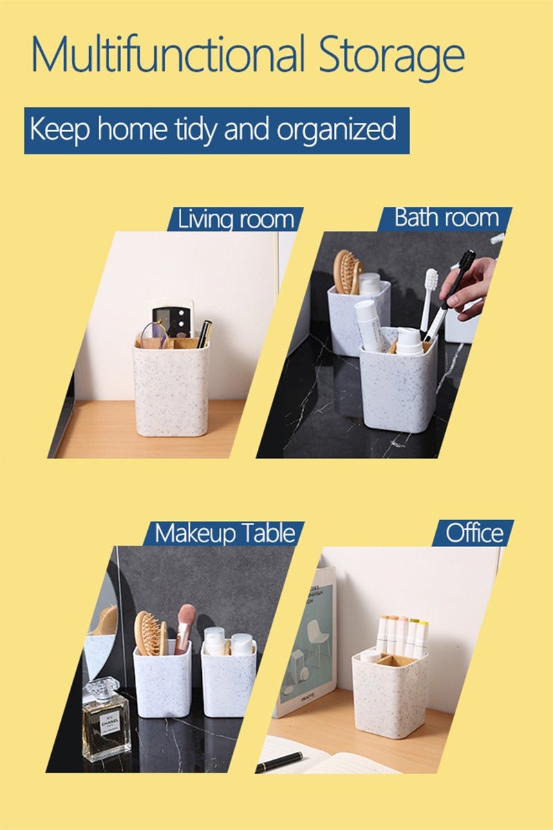 NayZaan Bamboo Toothbrush Holder with 3 Slots Countertop Organizer for Bathroom, Toilet, Living Room, Bedroom for Toothbrush, Razor, Toothpaste (White) - Image 5