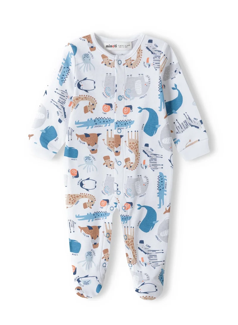 MINOTI 2-Pack Baby Boys Sleepsuits with Print and Easy Fastening
