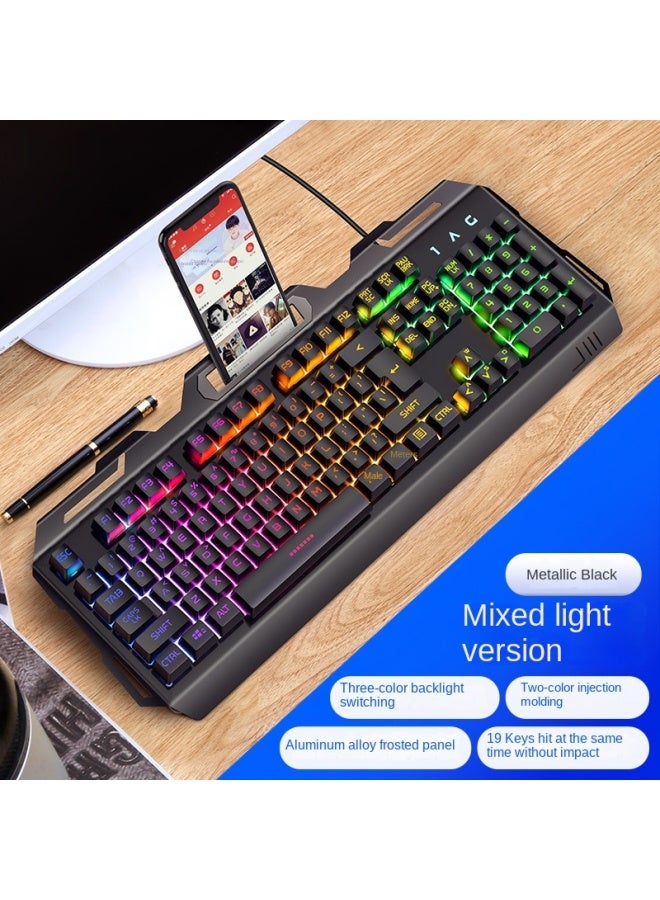V2 Mechanical Feel Gaming Keyboard For Desktop Computer Laptop Wired Backlit Esports - Image 1