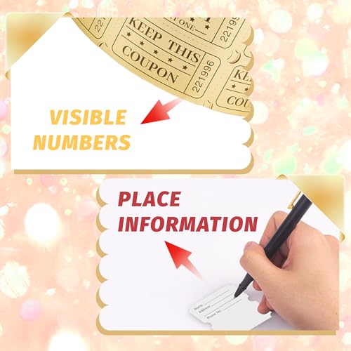 Amviner 1000 Golden Raffle Tickets Double Roll Tickets for Events, Classroom Reward, Carnivals, Family Games, Door Prizes, Entry, Bingo, Auction, Metallic Gold Foil Tickets - Image 4