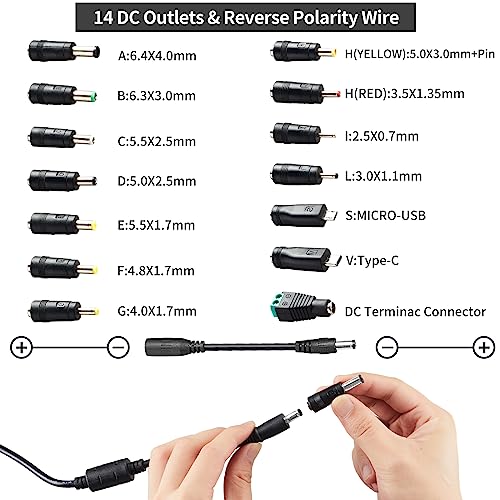 Meiyue 144W Adjustable Power Supply Adapter 3V~24V 6A Universal Variable Switching Power Adapter 100V-240V AC to DC Converter Transformer with 14 Tips&Polarity Converter3V 5V 6V 9V 12V 15V 16V 18V19V20V24V - Image 4