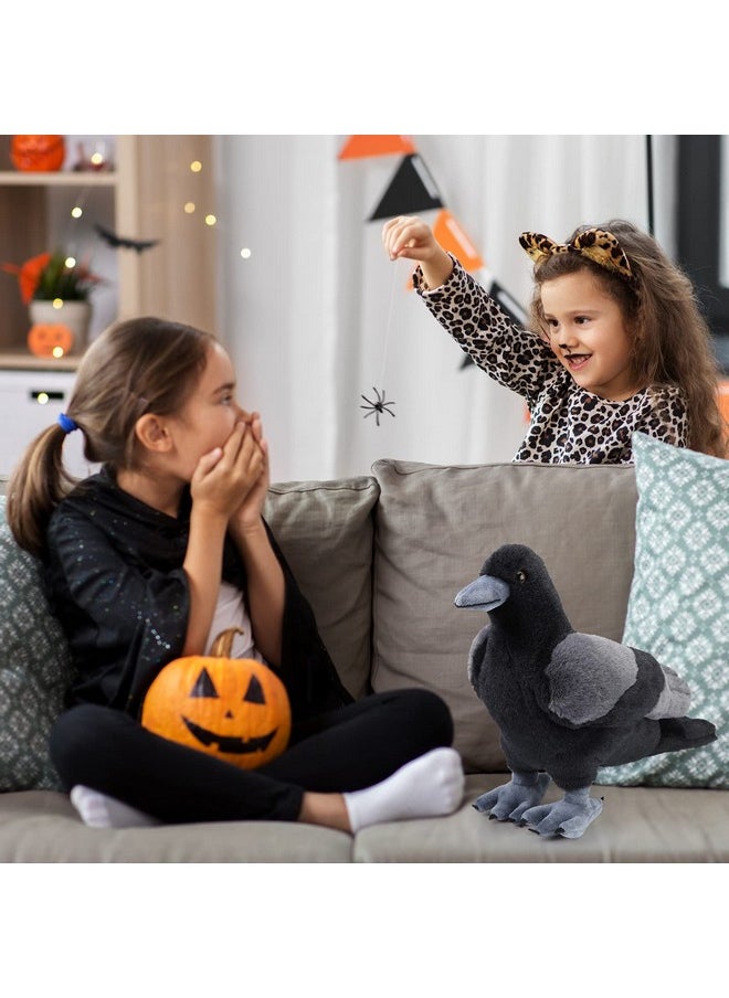 Aoriher - 12 Inch Crow Plush Stuffed Animal Soft Black Fluffy Plush Toy Realistic Bird Stuffed Animal For Home Decoration Pet Party Favors Animal Collection Supplies - Image 1