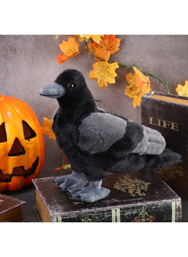 Aoriher - 12 Inch Crow Plush Stuffed Animal Soft Black Fluffy Plush Toy Realistic Bird Stuffed Animal For Home Decoration Pet Party Favors Animal Collection Supplies - Image 1