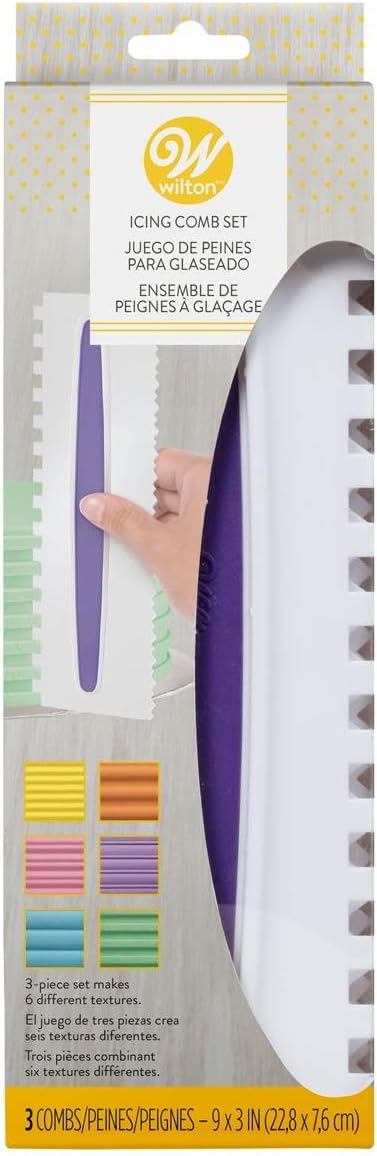 Wilton Comb Icing Smoother Set3 Piece WhitePurple - Image 1