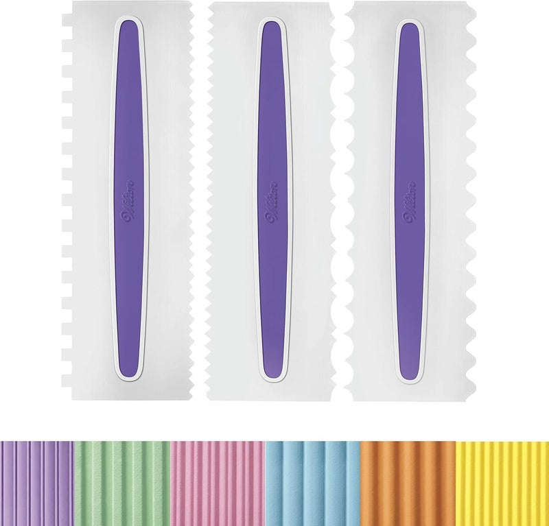 Wilton Comb Icing Smoother Set3 Piece WhitePurple - Image 2