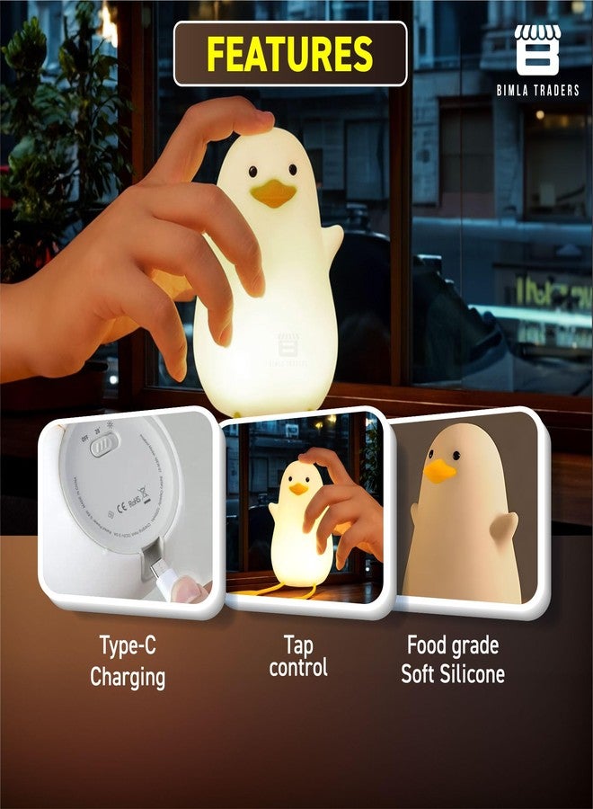 BTfash Cute Duck Night Lamp, Gifts for Women Teen Girls Baby, Kigs Seagull Night Light, Silicone Duck for Children Toddler - Image 4