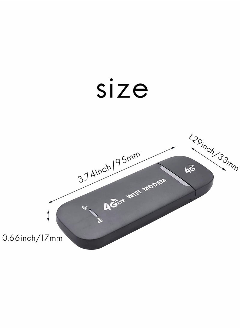 Generic - Portable USB Wifi Dongle, 4G USB Modem WiFi Router USB Dongle 150Mbps with SIM Card Slot Car Hotspot Pocket Mobile WiFi - Image 1