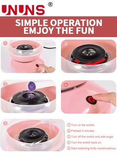 UNUNS Cotton Candy Machine,Portable Cotton Candy Maker,DIY Marshmallow Machine With Large Splash-Proof Plate For Home Birthday Family Party Cinema  - Image 3
