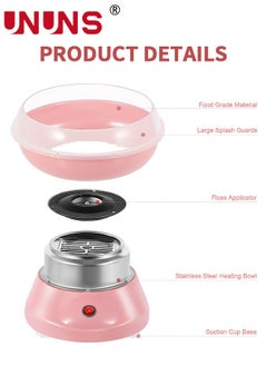 UNUNS Cotton Candy Machine,Portable Cotton Candy Maker,DIY Marshmallow Machine With Large Splash-Proof Plate For Home Birthday Family Party Cinema  - Image 2
