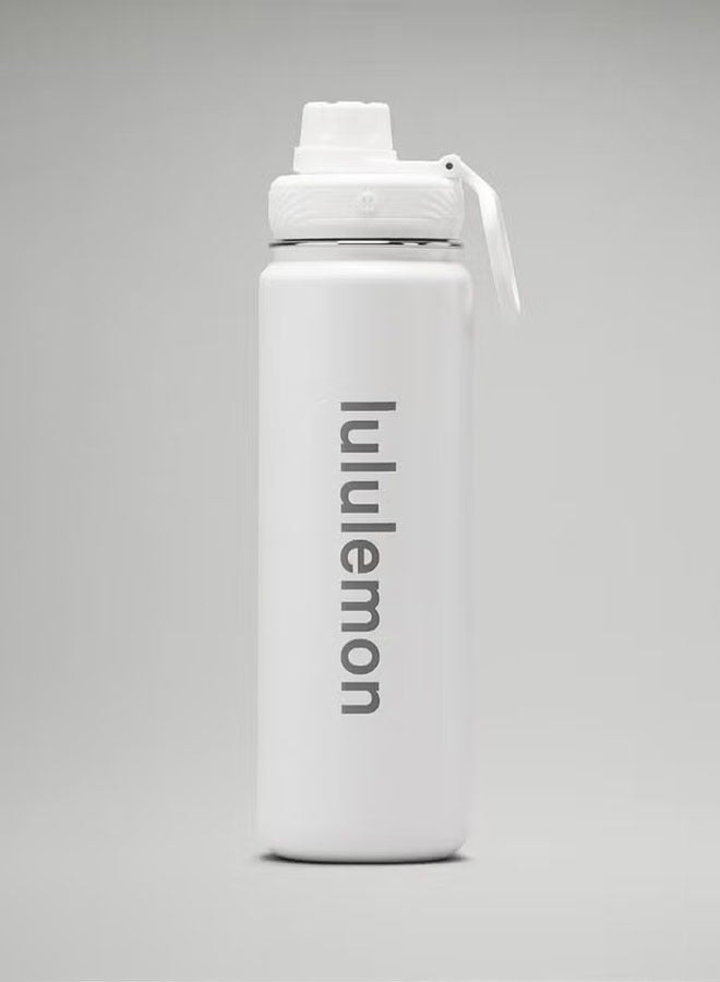 لولوليمون زجاجة مياه لولوليمون سبورت معزولة بالفراغ للشاي المثلج والشاي الساخن وأكثر من ذلك، 710 مل، بيضاء - Image 1
