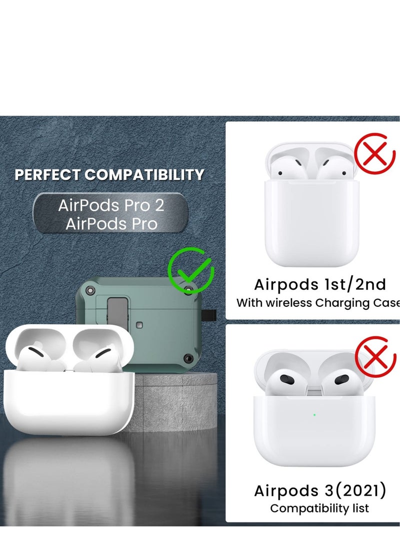 Suntown Airpods Pro Case Cover, [Secure Lock] Olytop Armor Full-Body Rugged AirPod Pro Protective Case Men with Carabiner, Cool Air pods Pro Shockproof Shell Case for Apple Airpods Pro 2019 - Image 2