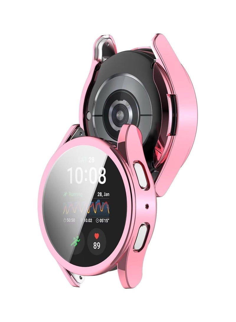 Case Compatible with Samsung Galaxy Watch 7 44mm, Anti-Scratch, Soft TPU Plating All-Inclusive Protection Watch Case. Transparent (Pink) - Image 2
