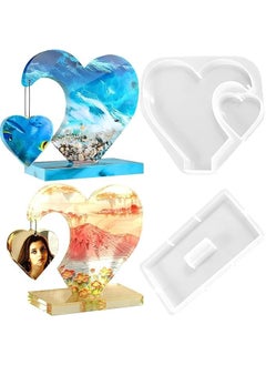 ADOERE ADOERE Hanging Heart Photo Frame Resin Mold Picture Frame Photo Display for Anniversay gifiting DIY Crafts Home Decoration Wedding 