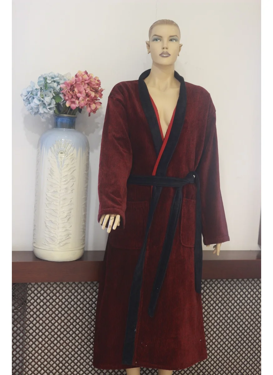 Ender Home Bathrobe Yarn Dye Corduroy Kimono Model Bathrobe