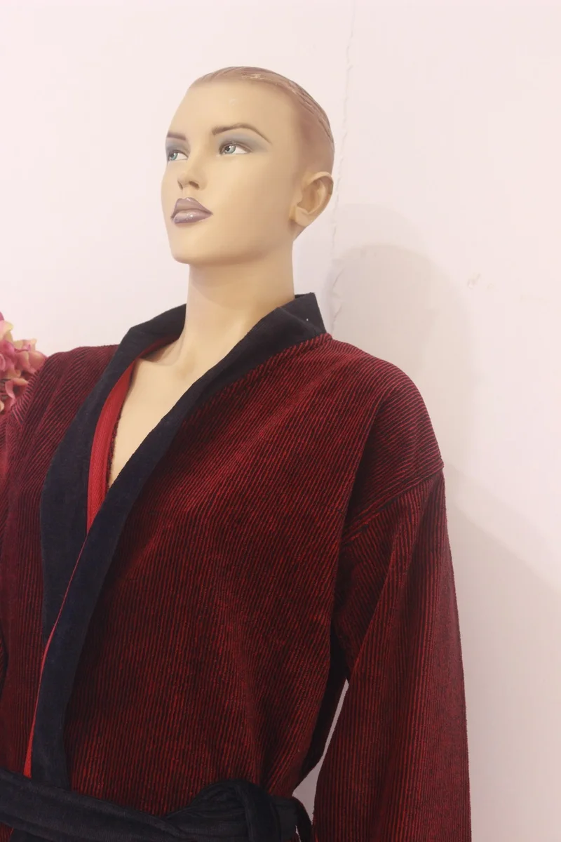 اندر هوم Bathrobe Yarn Dye Corduroy Kimono Model Bathrobe