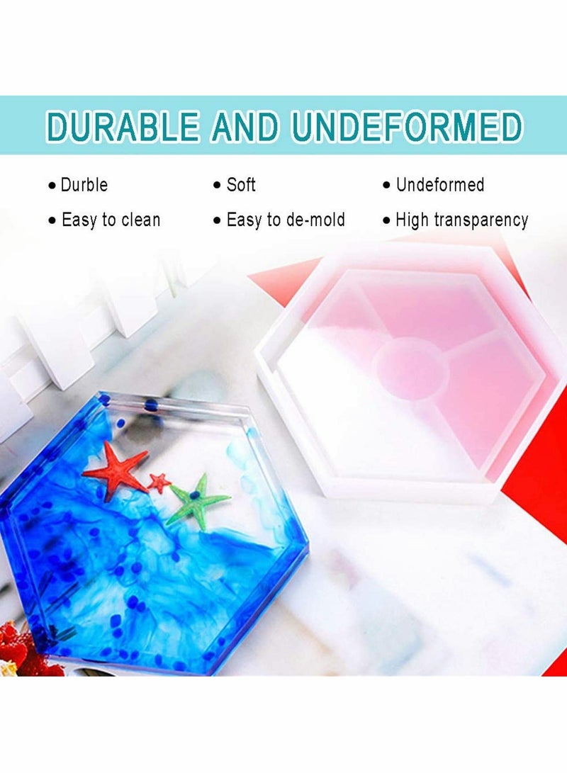 Excefore Resin Mould, Resin Silicone Mould Coaster Condensation Edge Resin Casting Kit Silicone Moulds for Resin DIY Art Supplies Jewelry Making Craft Jewelry Crafting Modeling Mould, 5Pcs - Image 3