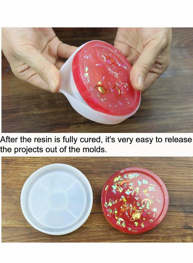 Excefore Resin Mould, Resin Silicone Mould Coaster Condensation Edge Resin Casting Kit Silicone Moulds for Resin DIY Art Supplies Jewelry Making Craft Jewelry Crafting Modeling Mould, 5Pcs - Image 4