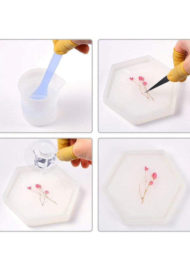 Excefore Resin Mould, Resin Silicone Mould Coaster Condensation Edge Resin Casting Kit Silicone Moulds for Resin DIY Art Supplies Jewelry Making Craft Jewelry Crafting Modeling Mould, 5Pcs - Image 2
