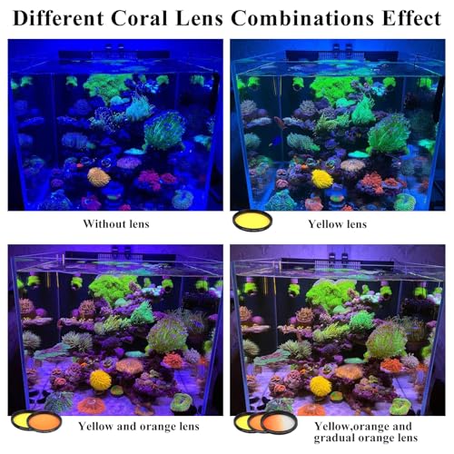Weramics Coral Lens Aquarium Reef Filter Lens Kits for Phone 8 Coral Lenses Kit Including Orange Gradual-Orange Yellow Gradual-Yellow Pink Macro Start and Polarized CPL len - Image 2