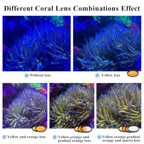 Weramics Coral Lens Aquarium Reef Filter Lens Kits for Phone 8 Coral Lenses Kit Including Orange Gradual-Orange Yellow Gradual-Yellow Pink Macro Start and Polarized CPL len - Image 3
