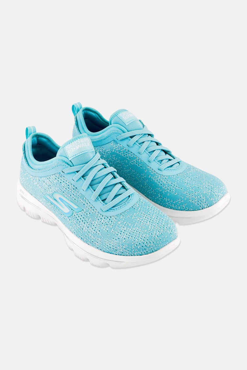 SKECHERS Women Go Walk Evolution Ultra Slip On Outdoor Shoes, Turquoise - Image 1