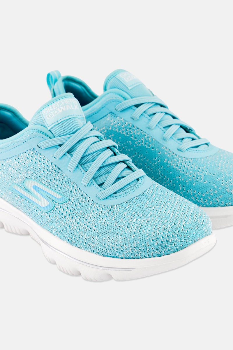 SKECHERS Women Go Walk Evolution Ultra Slip On Outdoor Shoes, Turquoise - Image 3