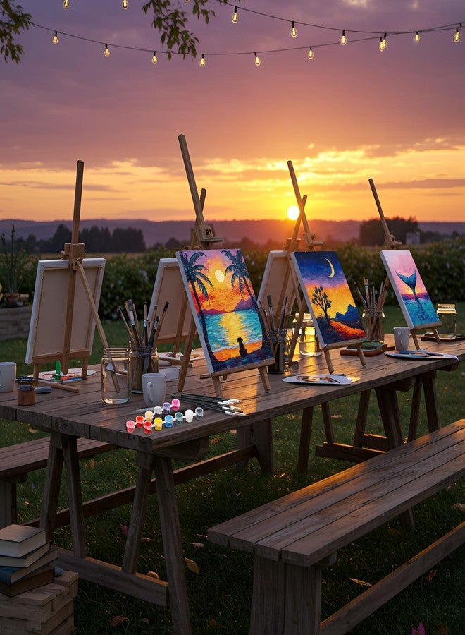 Dinifee 6 Pack Pre Drawn Canvas for Painting Pre Printed Canvas Kit 8 x 10 Inch Stretched Cotton Paint and Sip Set for Adults Couple Party Date Night (Sunset) - Image 5