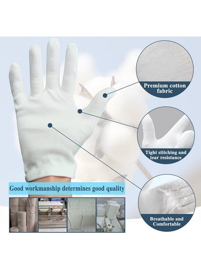 NJDGF 24Pcs White Cotton Gloves For Dry Hands Kids Eczema Gloves Overnight Moisturizing Gloves For Women Cosmetic - Image 2