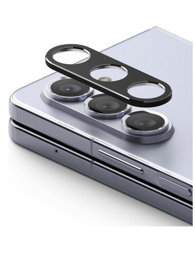 Camera Styling Compatible with Samsung Galaxy Z Fold 5 (2023) Camera Lens Protector, Aluminium Frame Tough Protective Adhesive Sticker Cover - Black