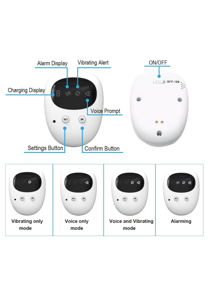 Bedwetting Alarm System, USB Rechargeable Potty Alarm with Sound and Strong Vibration, Bed-wetting Enuresis Sensor with 3 Reminder Modes for Kids, Adults, Elderly - Image 4