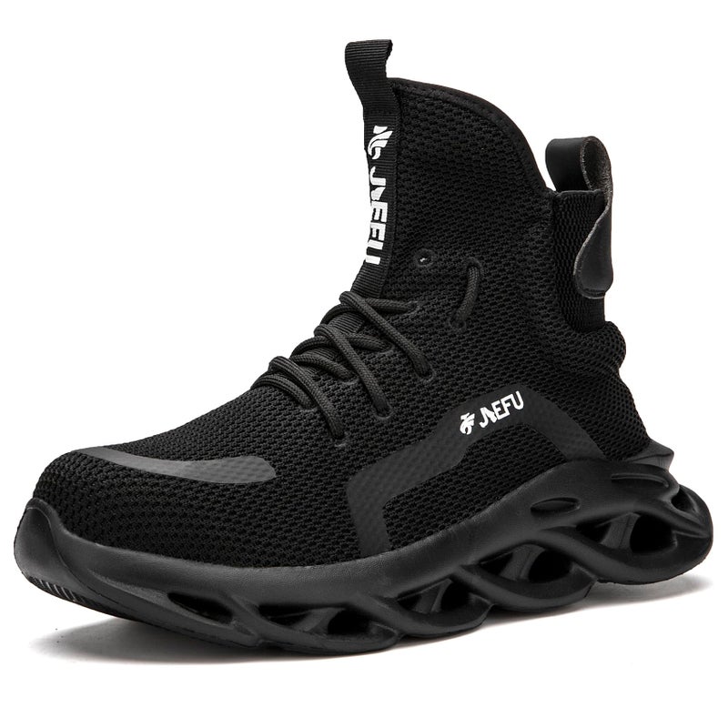 ORISTACO Work Safety Boots Breathable Lightweight Steel Toe Industrial Construction Landscaping Tennis Sneakers 850 Black 42