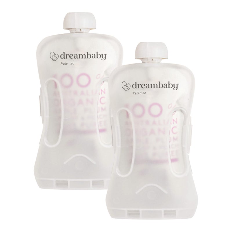 Dreambaby Pouch Pal Self Feeding Baby Food Pouch Holder - No Squeeze, No Spill, No Mess Reusable Container for Baby Led Weaning - 2 Pack - Image 1