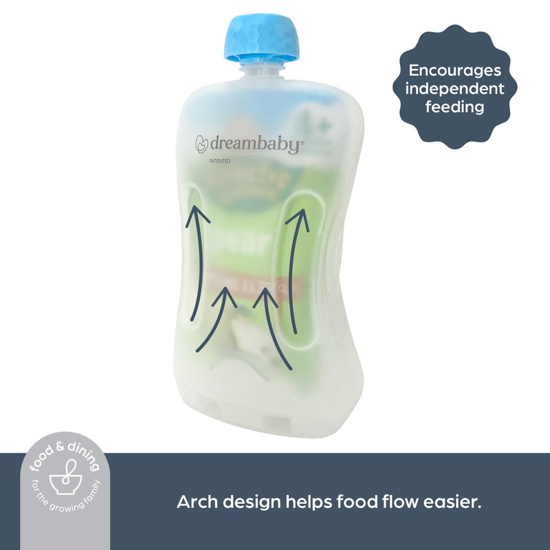 Dreambaby Pouch Pal Self Feeding Baby Food Pouch Holder - No Squeeze, No Spill, No Mess Reusable Container for Baby Led Weaning - 2 Pack - Image 4