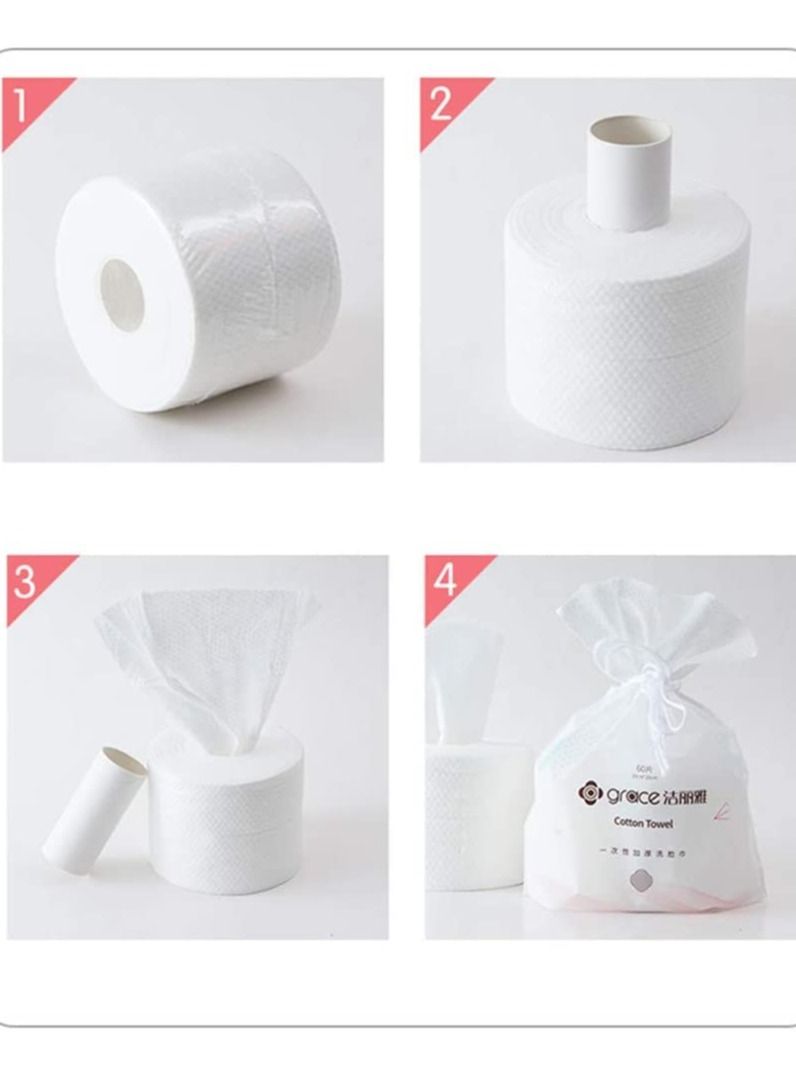 Pure Cotton Dry Wipes, Soft Baby Face Tissues Disposable Face Towel, Cotton Tissues for Sensitive Skin, Unscented Cleaning Facial Towels Make-Up Remover Wipes, Disposable Beauty Towels 150 pieces - Image 4