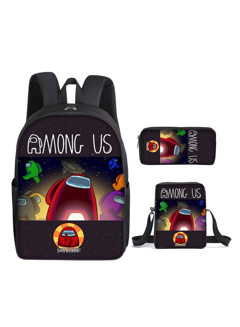 Among Us Backpack For Primary And Secondary School Students Three-Piece Set 29*16*42cm