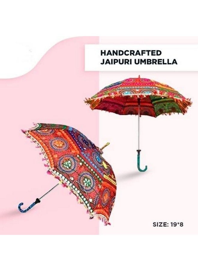 3A FEATURETAIL Umbrella For Decoration, Handmade Embroidery Ethnic Parasol For Sun Protection or Wedding Decoration or Event Photo Backdrop (Pack of 5, Multicoloured) - Image 5