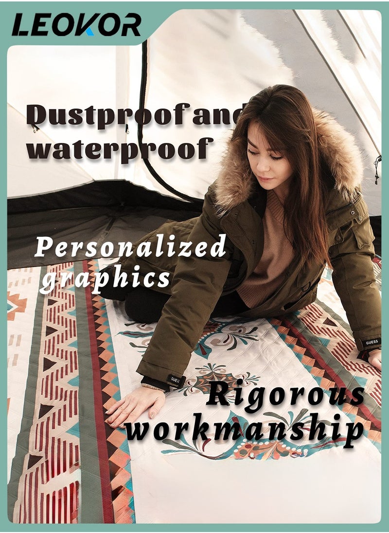 LEOKOR Portable Picnic Blanket,Foldable Outdoor Mat 200*200CM,Large Size Waterproof and Sandproof Picnic Mat Beach Mat,Thickened/Waterproof/Ultrasonic Picnic Pad,for Outdoor,Open,Camp,Camping  - Image 5