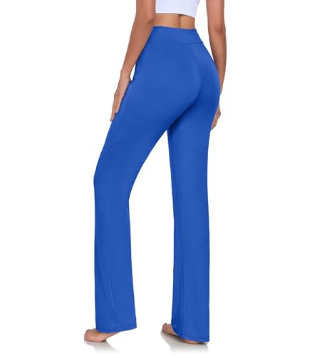 ADANIKI Womens Yoga Pants with Pockets Straight-Leg Loose Comfy Modal Drawstring Lounge Running Long Active Casual Sweatpants (Royal Blue, XL) - Image 3