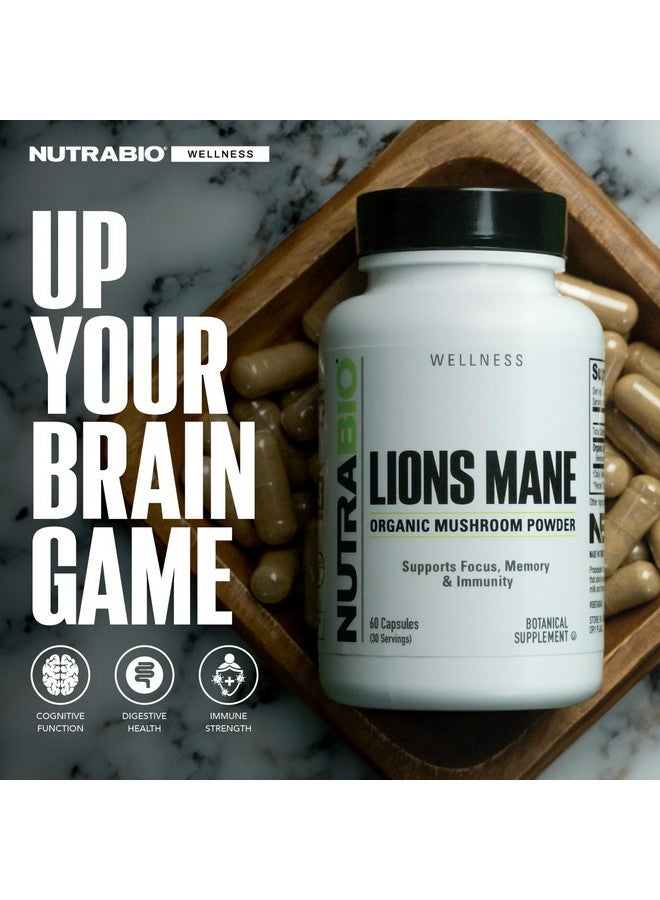 نوترا بايو NutraBio Lion's Mane (500 مجم) - 60 كبسولة نباتية - Image 4